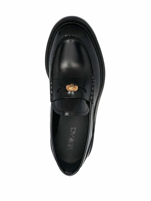 Versace  Medusa-head leather loafers - Image 4