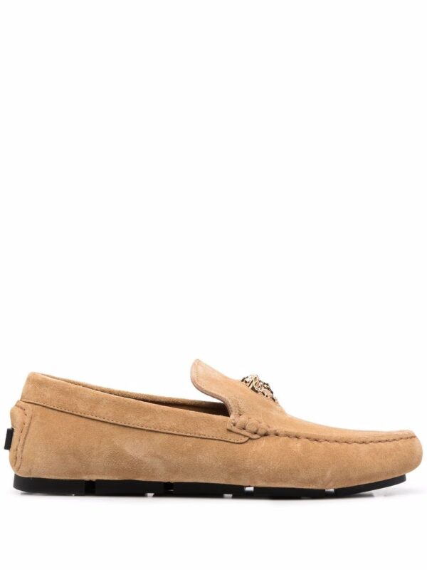 Versace  Medusa Head suede loafers.