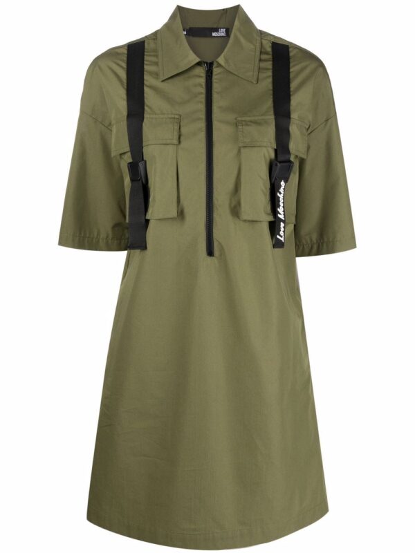 Love Moschino zip-up cotton-blend dress