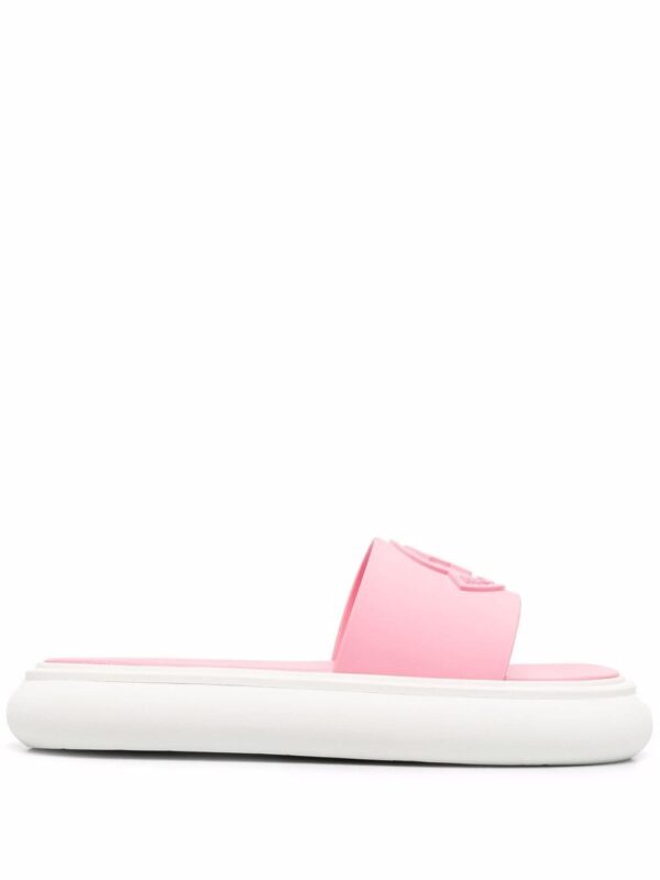 Moncler debossed-logo leather slides