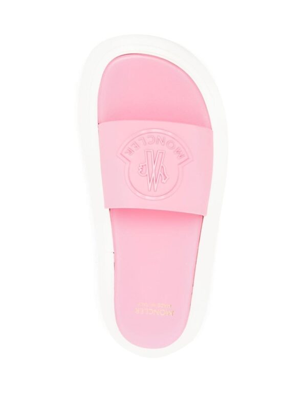 Moncler debossed-logo leather slides - Image 4