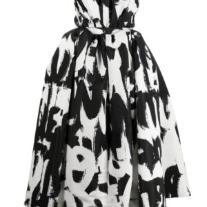 Alexander McQueen McQueen Graffiti print strapless dress