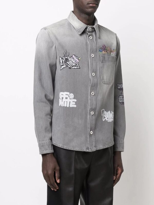 Off-White  x Graffiti Milano by Leonardo Totino denim shirt - Image 3