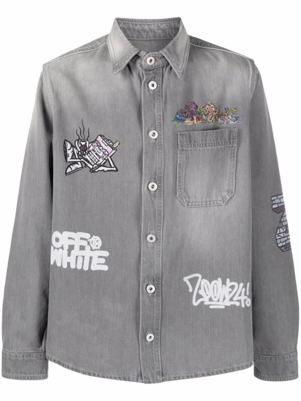Off-White  x Graffiti Milano by Leonardo Totino denim shirt