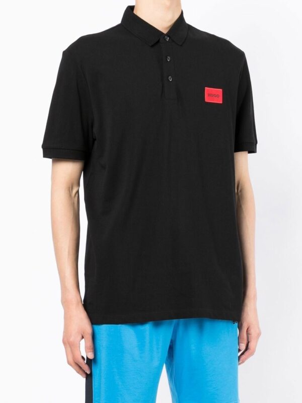 HUGO Dereso222 logo-patch polo shirt - Image 3