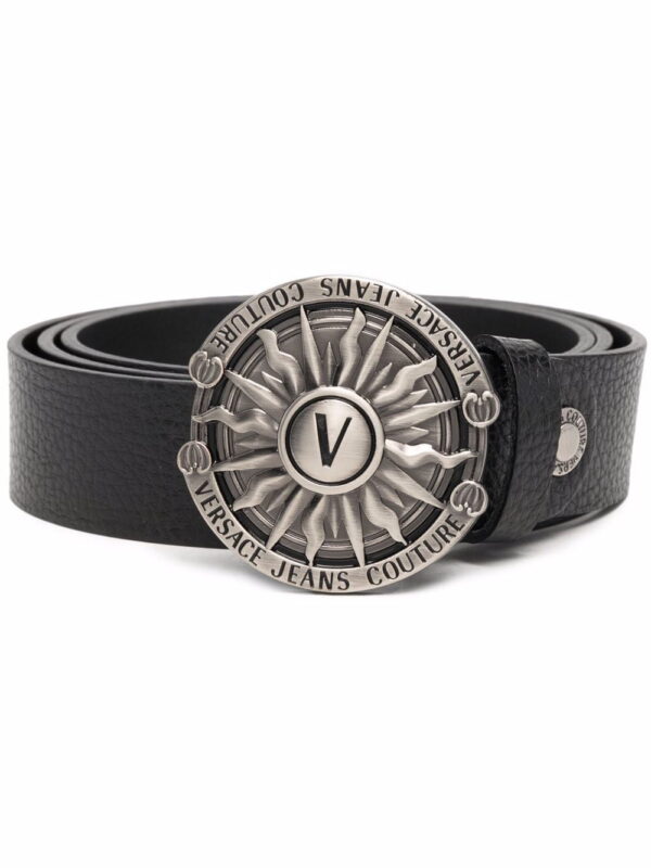 Versace logo-buckle leather belt