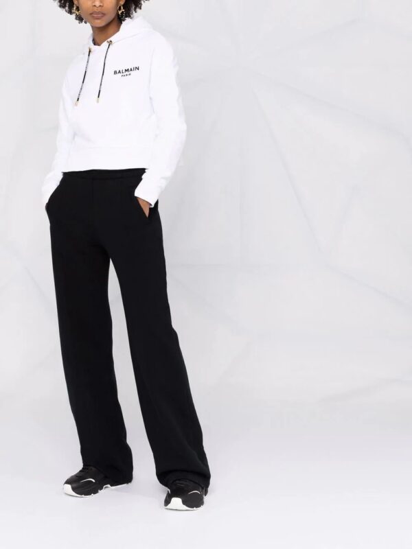Balmain  logo-print cropped hoodie - Image 2