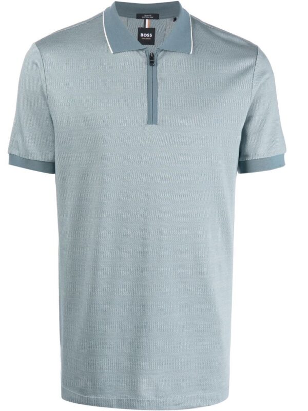 BOSS  zipped short-sleeve polo shirt