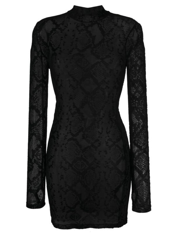 Philipp Plein snakeskin-print sheer dress