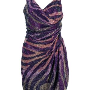 Philipp Plein crystal-embellished zebra-print dress