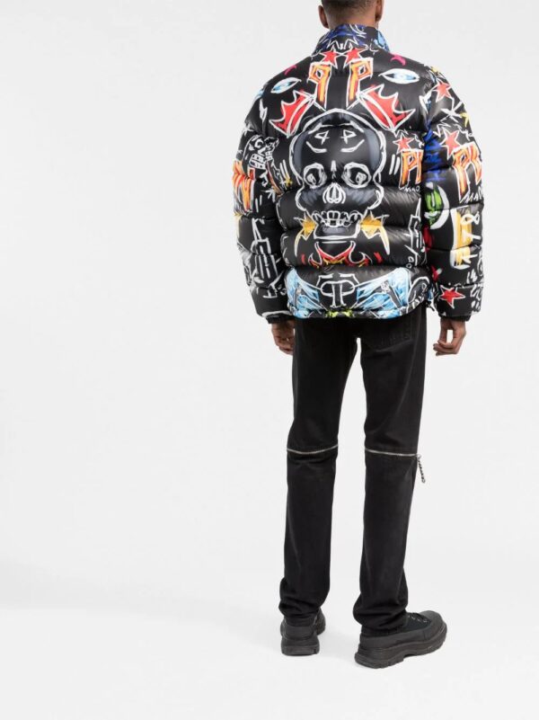 Philipp Plein  Skull and Plein print puffer jacket - Image 4