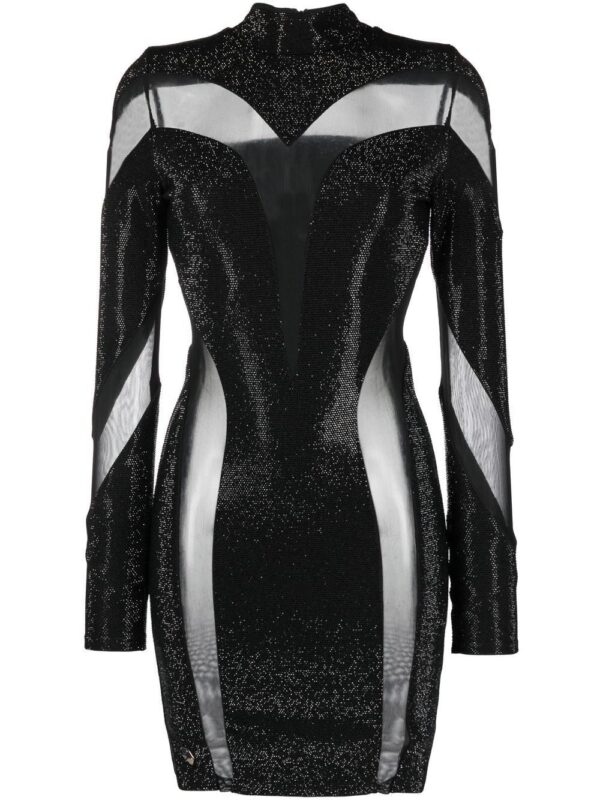 Philipp Plein crystal-embellished panelled dress