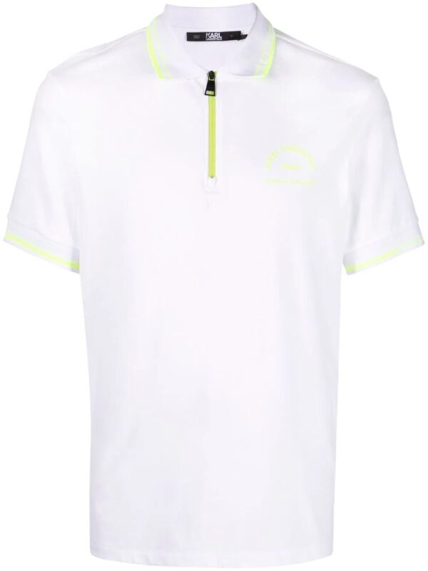 Karl Lagerfeld logo-print zipped polo shirt