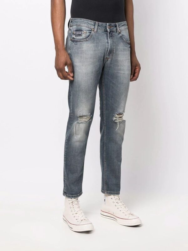 Versace Jeans Couture  ripped-detailing slim-fit jeans - Image 3