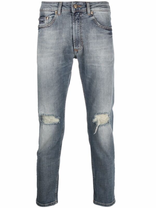 Versace Jeans Couture  ripped-detailing slim-fit jeans