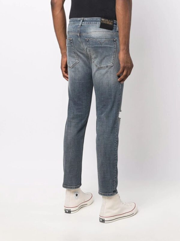 Versace Jeans Couture  ripped-detailing slim-fit jeans - Image 4