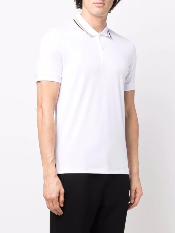 BOSS  stripe-collar short sleeved polo shirt - Image 3