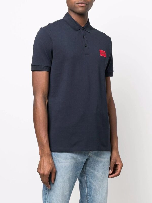 Hugo chest logo-patch polo shirt - Image 3