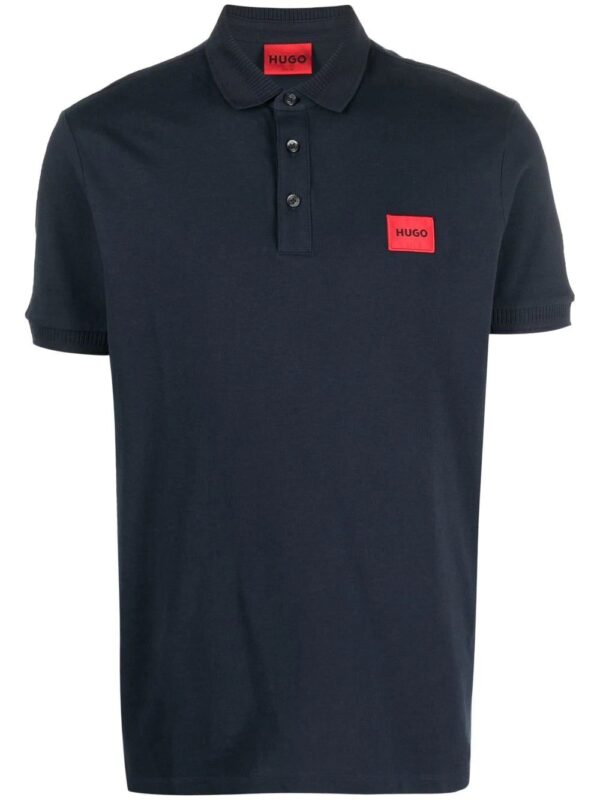 Hugo chest logo-patch polo shirt