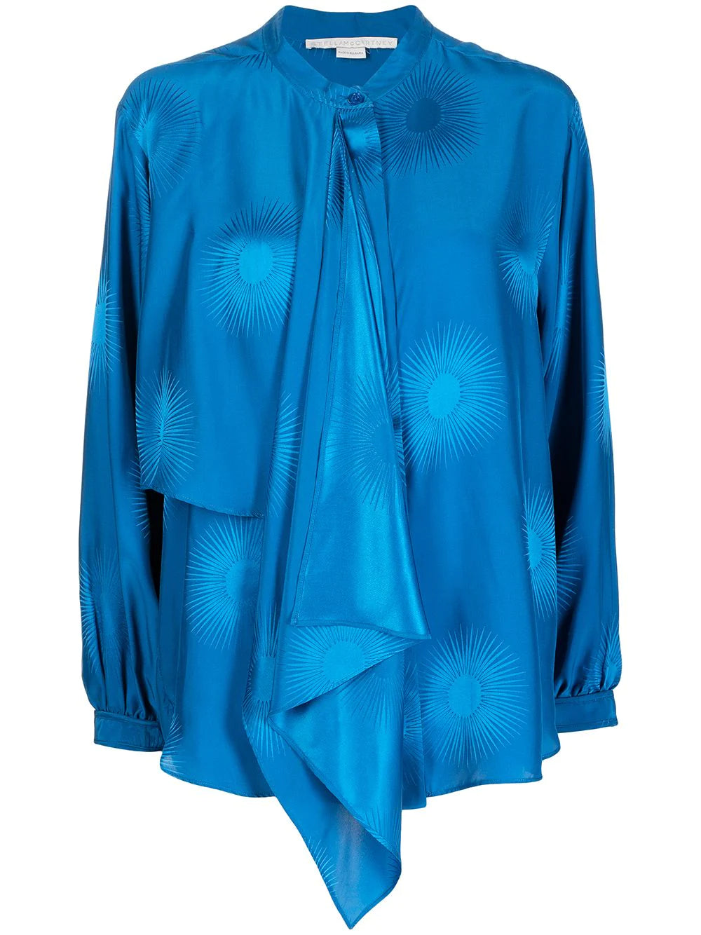 Stella McCartney  sunburst-jacquard scarf-detail blouse