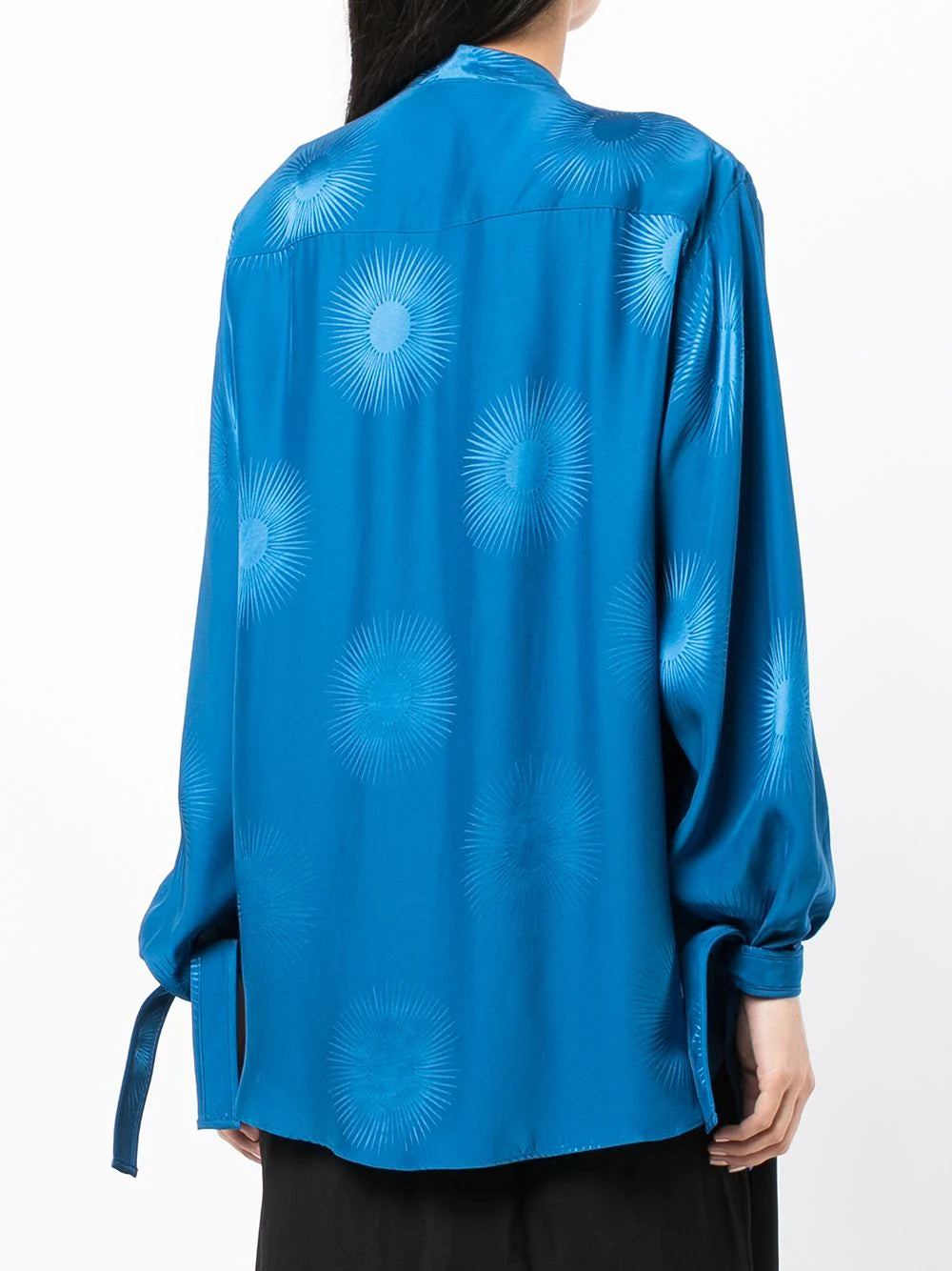 Stella McCartney  sunburst-jacquard scarf-detail blouse - Image 4