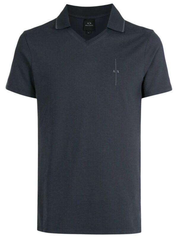 Armani Exchange logo print polo shirt.