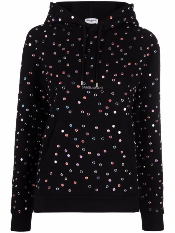 Saint Laurent  logo-print drawstring hoodie