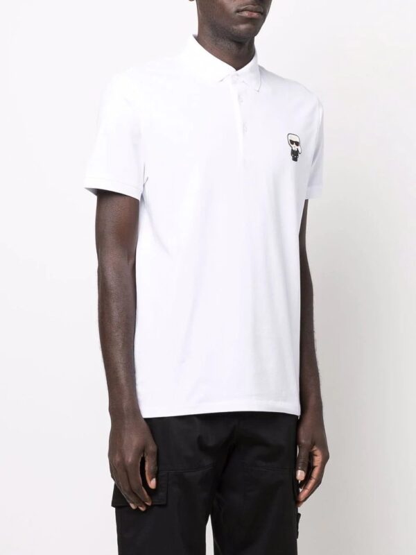 Karl Lagerfeld logo-patch polo shirt - Image 3
