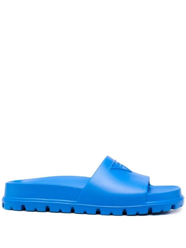 Prada  embossed-logo ridged-sole slides