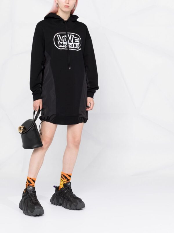 Love Moschino logo print hooded sweater dress - Image 4