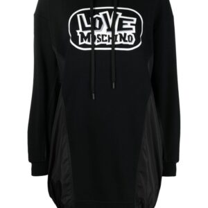 Love Moschino logo print hooded sweater dress