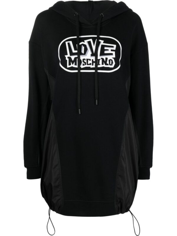 Love Moschino logo print hooded sweater dress