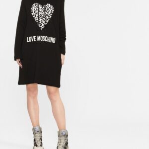 Love Moschino logo-print hooded dress