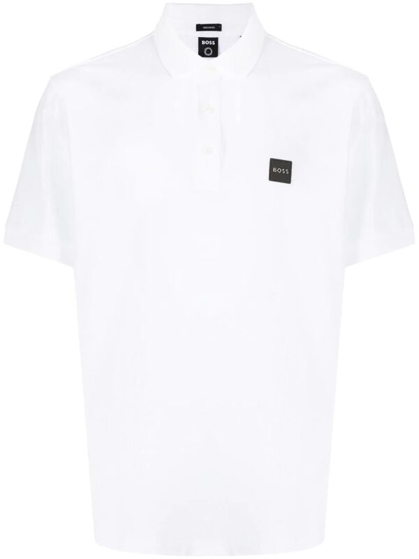 BOSS  logo-print polo shirt
