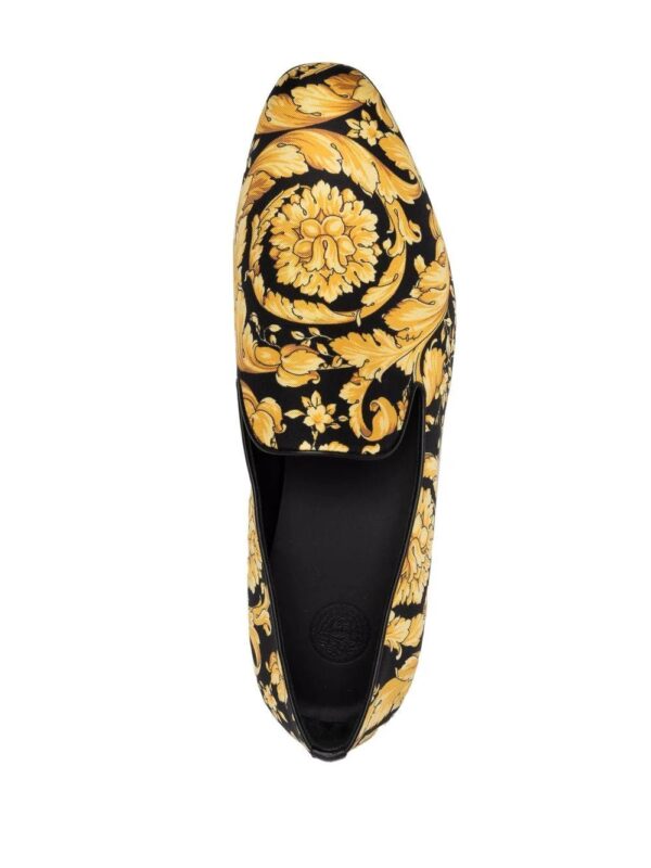 Versace  baroque-print silk loafers - Image 4