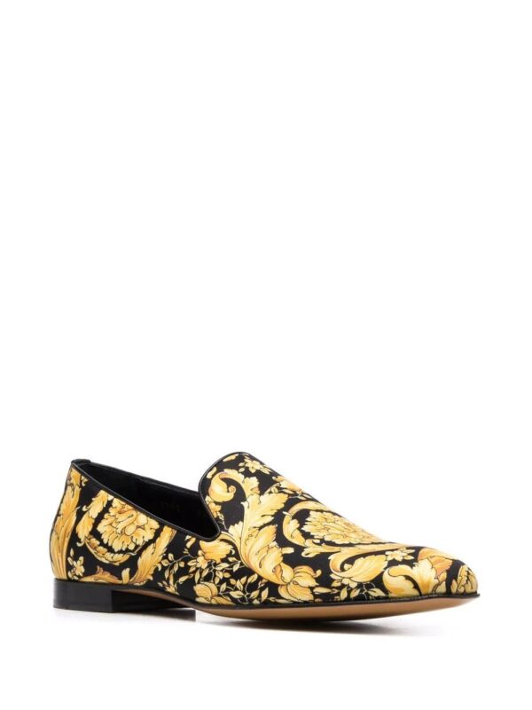 Versace  baroque-print silk loafers - Image 2