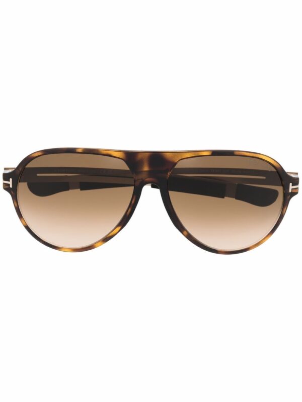 TOM FORD Eyewear tortoiseshell pilot-frame sunglasses