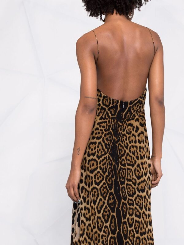 Saint Laurent cut-out leopard-print midi dress - Image 5