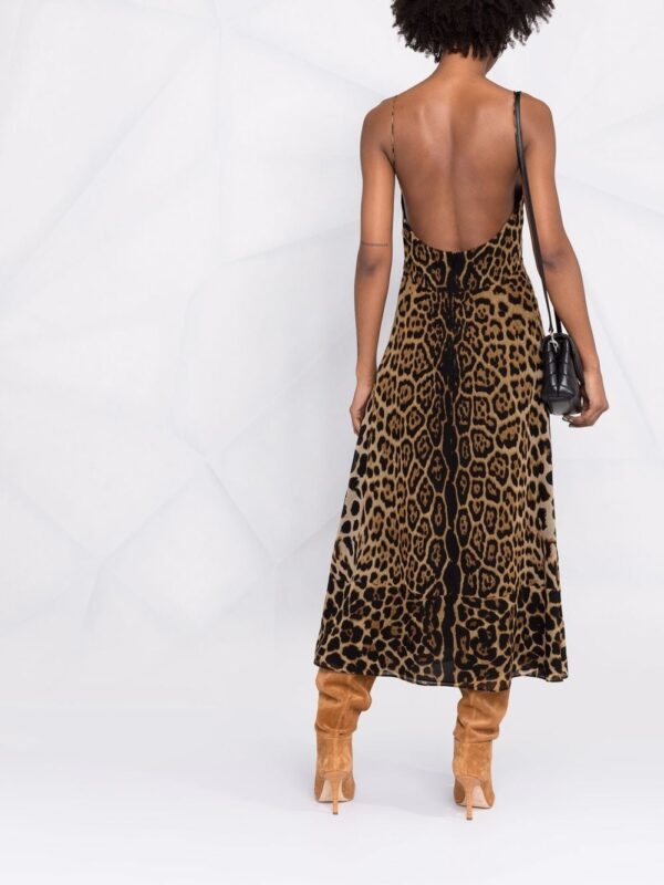 Saint Laurent cut-out leopard-print midi dress - Image 6