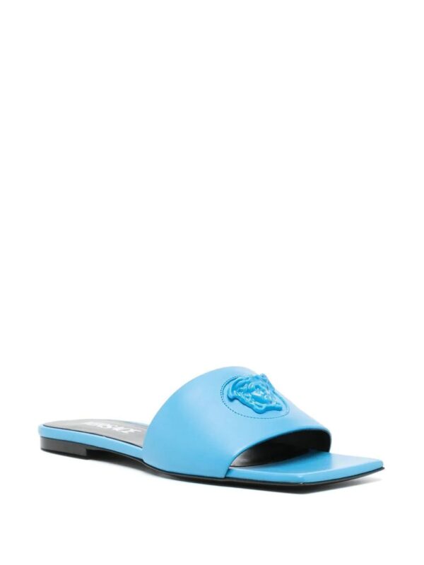 Versace La Medusa flat leather sandals - Image 2