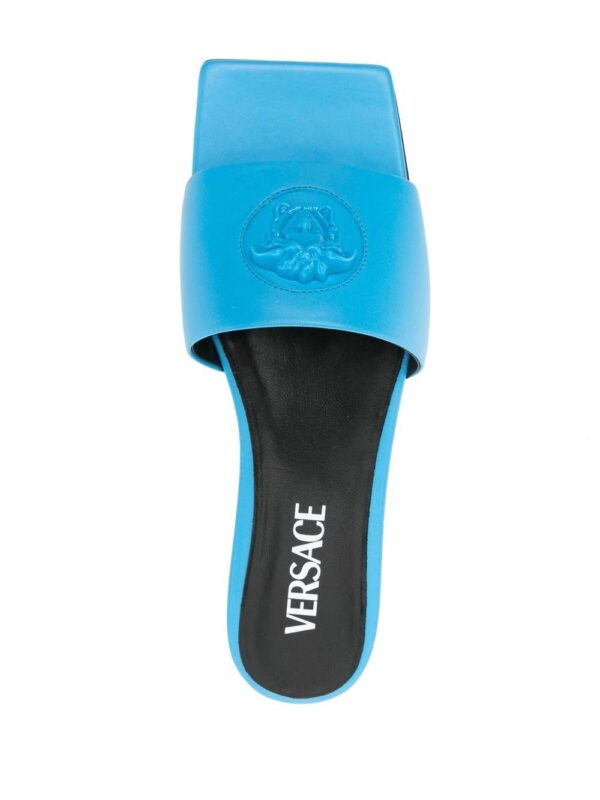Versace La Medusa flat leather sandals - Image 4