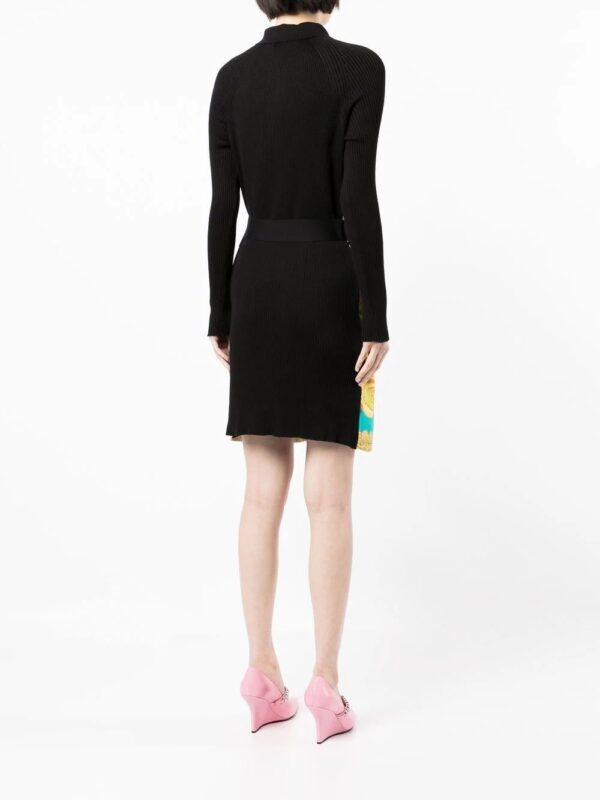 Versace  baroque-print tie-waist dress - Image 4