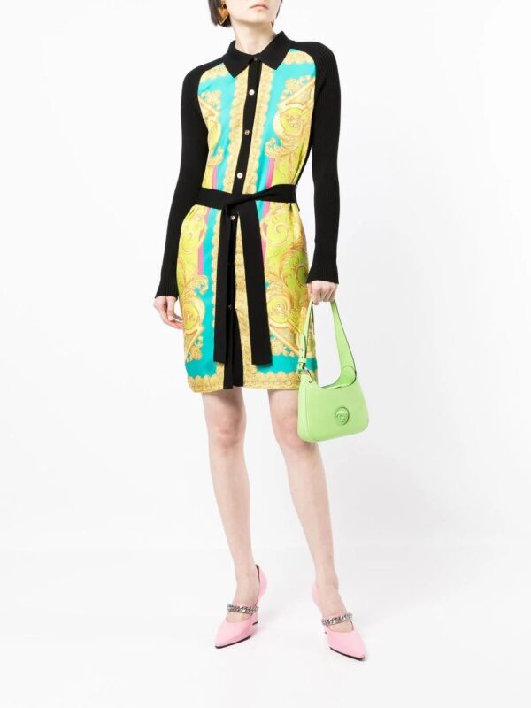 Versace  baroque-print tie-waist dress - Image 2