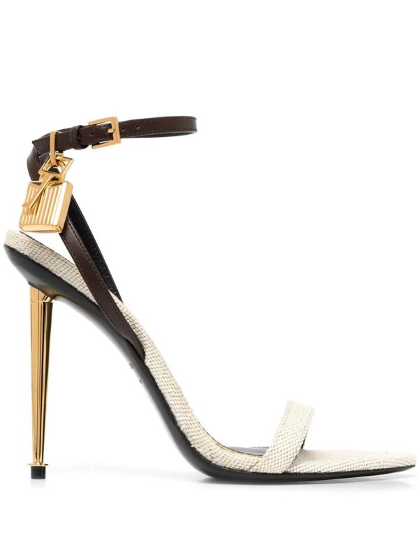 TOM FORD  padlock-detail canvas 100mm sandals