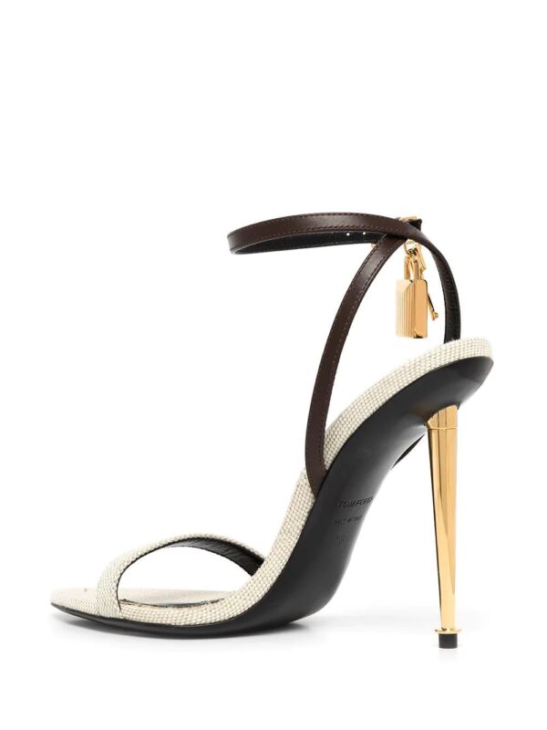TOM FORD  padlock-detail canvas 100mm sandals - Image 3