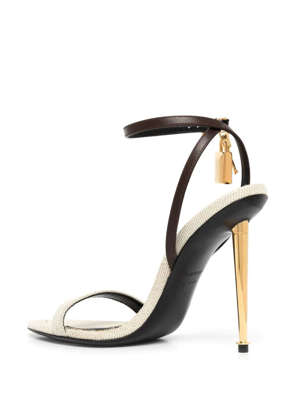 TOM FORD  padlock-detail canvas 100mm sandals - Image 3