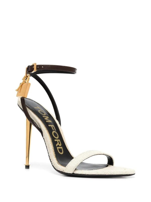 TOM FORD  padlock-detail canvas 100mm sandals - Image 2
