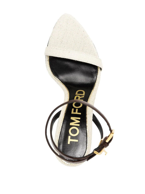 TOM FORD  padlock-detail canvas 100mm sandals - Image 4