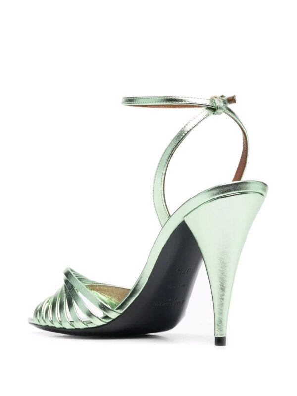 Saint Laurent Tina metallic-effect leather sandals - Image 3