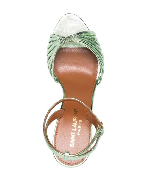 Saint Laurent Tina metallic-effect leather sandals - Image 4
